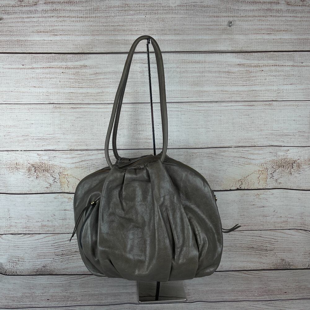 Hobo Divine Leather Slouchy Hobo Bag Dark Gray